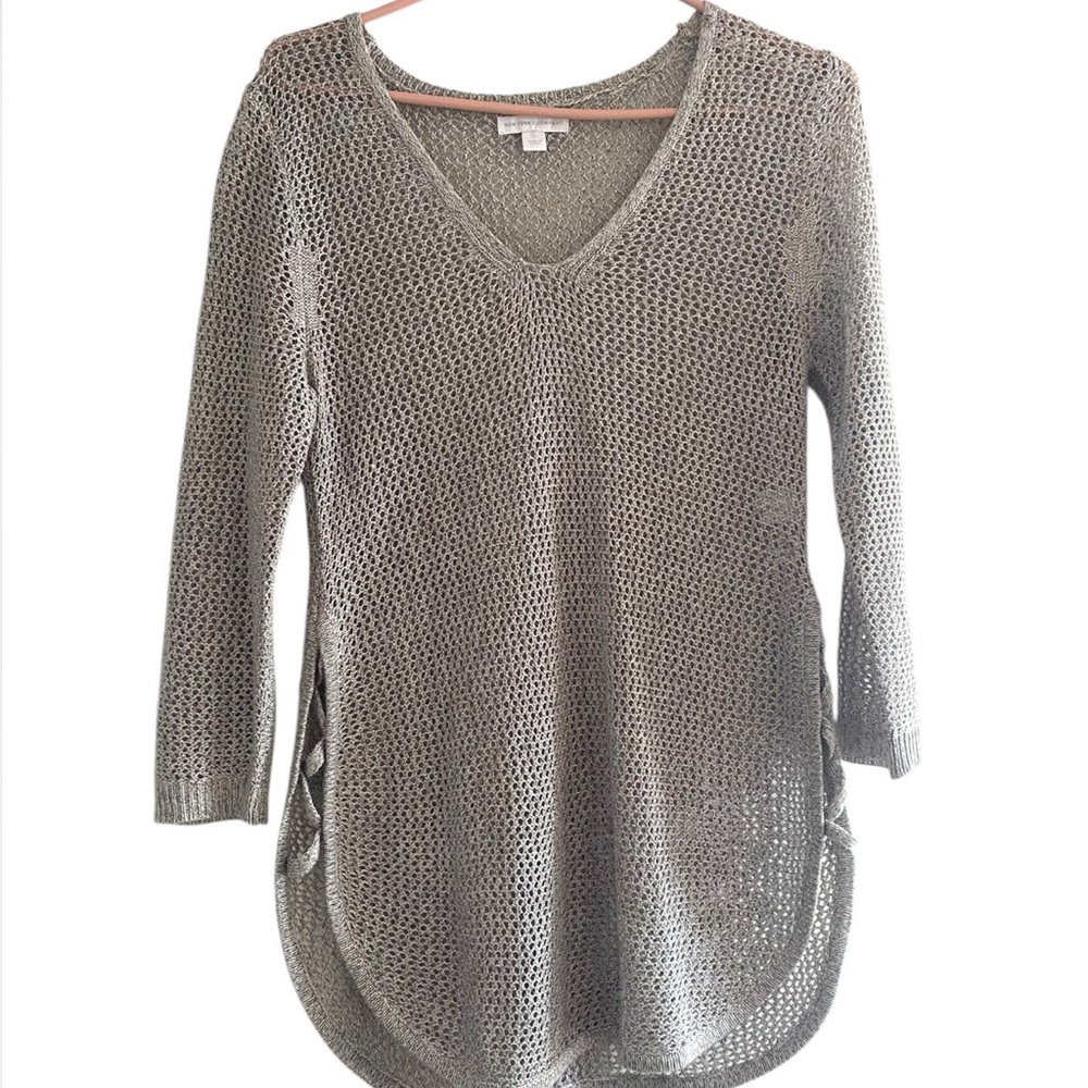 New York & Company Gray Knit Sweater